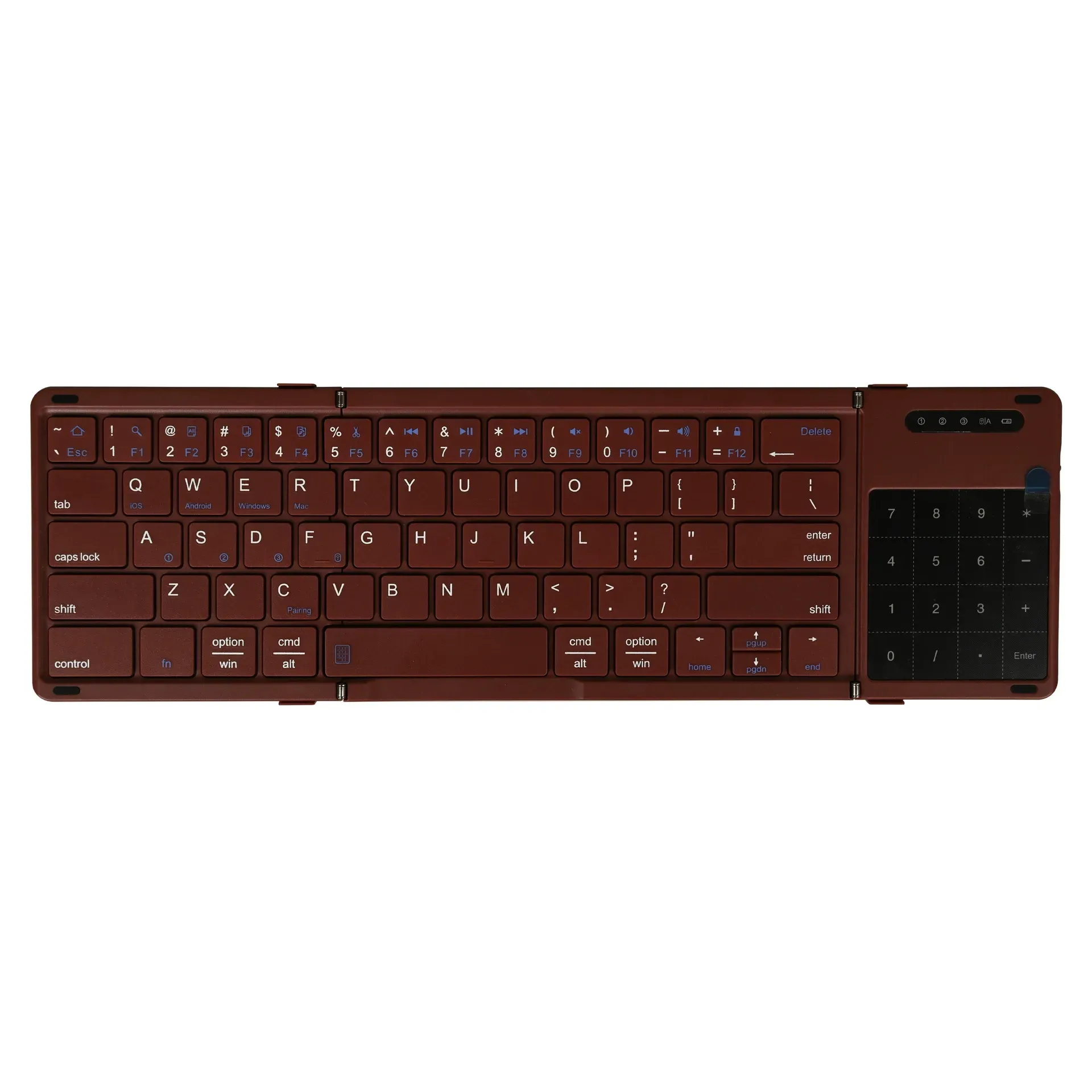New B077T Wireless Mini Folding Bluetooth Keyboard with Touchpad Business Office Ultra-thin Portable Keyboard