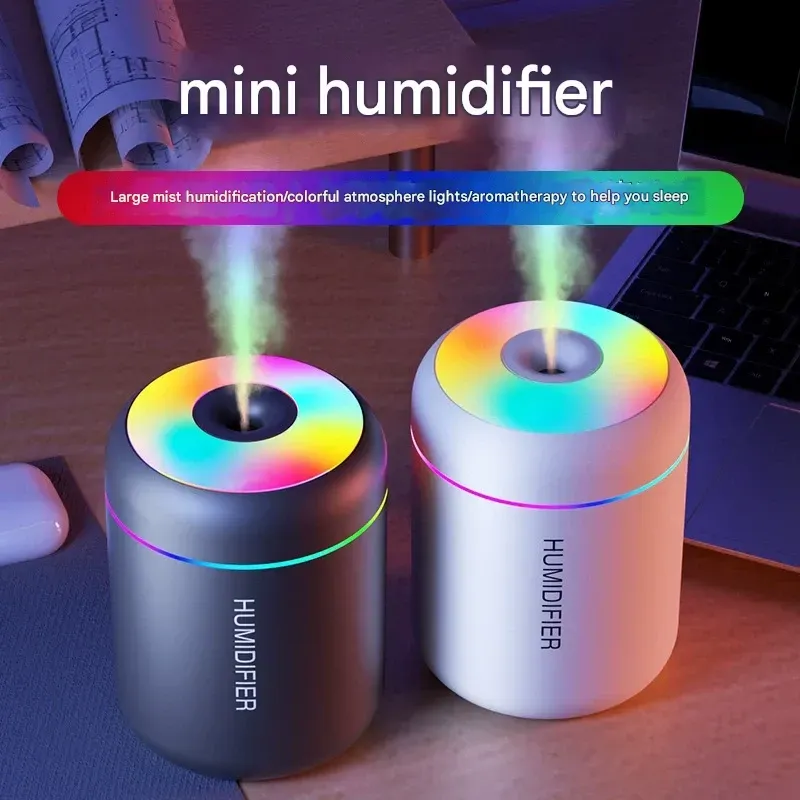 Mars Cannon Ash Pro Mini USB Humidifier Large Mist Volume Colorful Atmosphere Light Silent Home Car Office