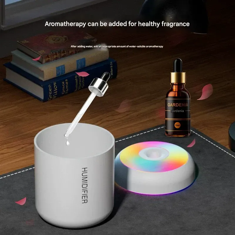 Mars Cannon Ash Pro Mini USB Humidifier Large Mist Volume Colorful Atmosphere Light Silent Home Car Office
