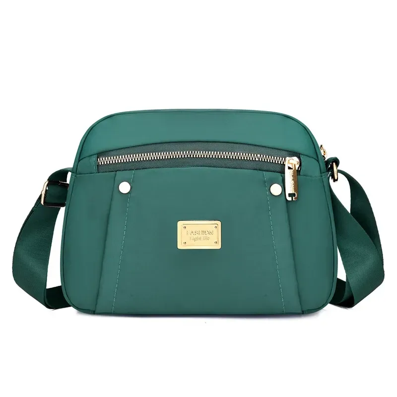 Women's 2025 New Lightweight Casual Nylon Shoulder Bag, Simple Solid Color, Fashionable Oxford Cloth Crossbody Bag