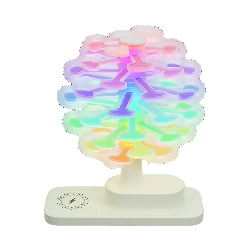 New Spiral Tree Wireless Charging Desk Lamp, LED Light, Creative Home Decor, Wireless Charging Bedside Lamp for Phones and Watches