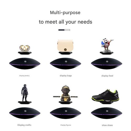 Magnetic levitation display stand, 300G load-bearing capacity, black flying saucer display stand, figurine ornament.