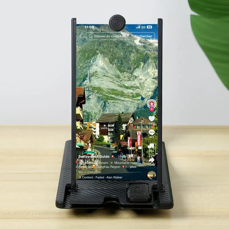 14-inch Vertical Screen Phone Magnifier with Remote Control Desktop Large Screen Ultra HD Phone Screen Projection Magnifier Stand