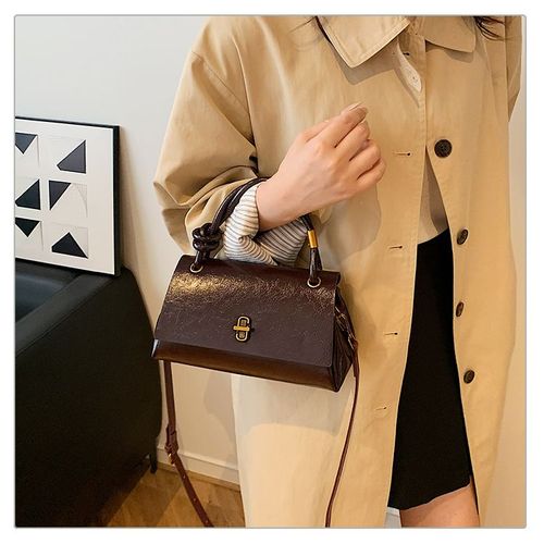 High-end, stylish handbag for women, niche trendy crossbody, shoulder bag, soft leather, versatile retro small square bag