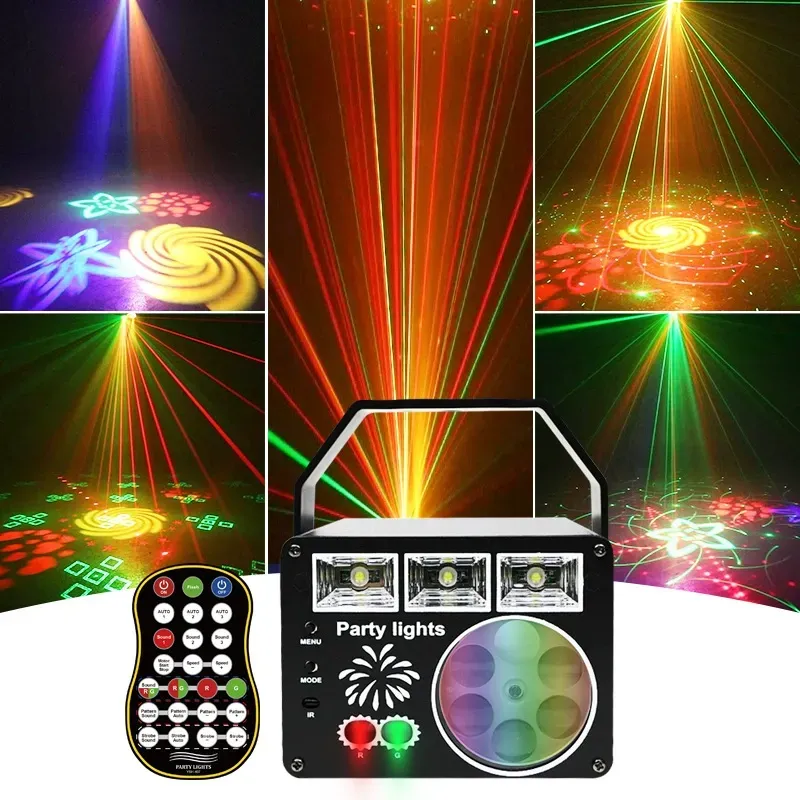 2025 New Model Beam Light, Honeycomb Three-in-One Laser Light, Flash Light, KTV Ambient Light, Stage Lighting