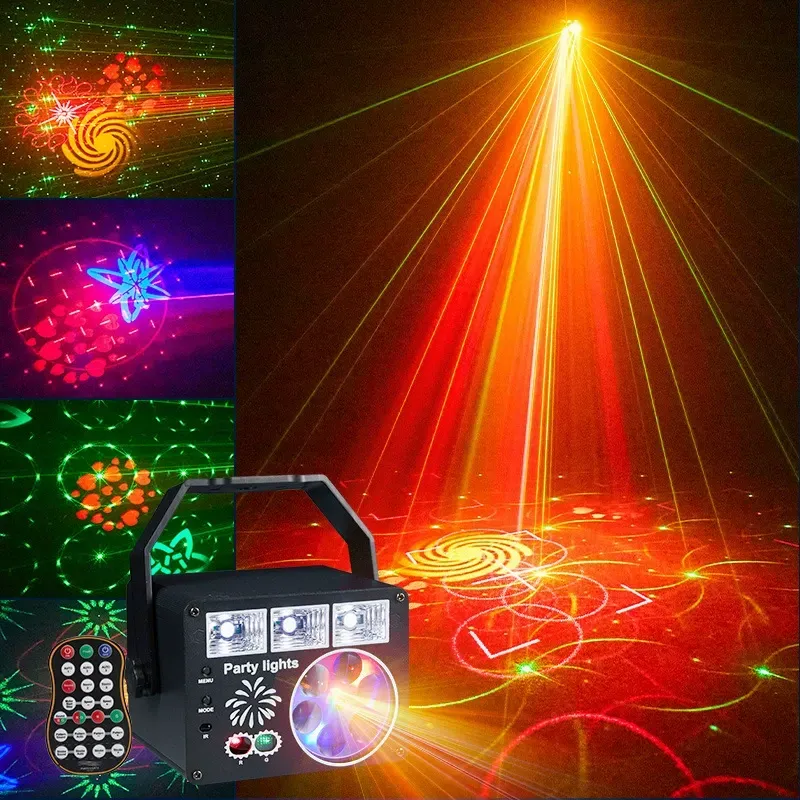 2025 New Model Beam Light, Honeycomb Three-in-One Laser Light, Flash Light, KTV Ambient Light, Stage Lighting