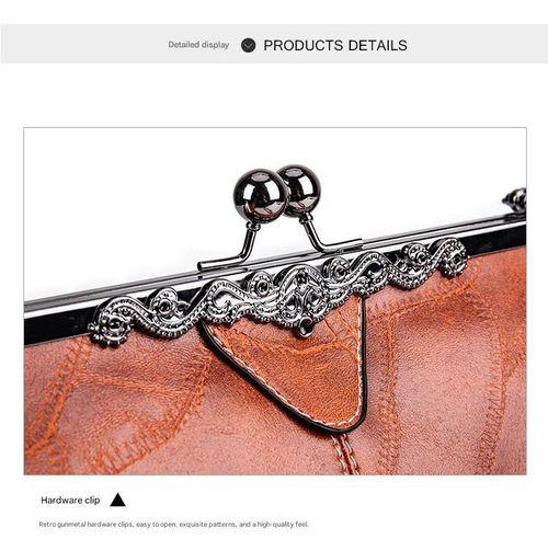 New women's handbag, fashionable crossbody clip bag, European and American style oiled leather women's bag, trendy