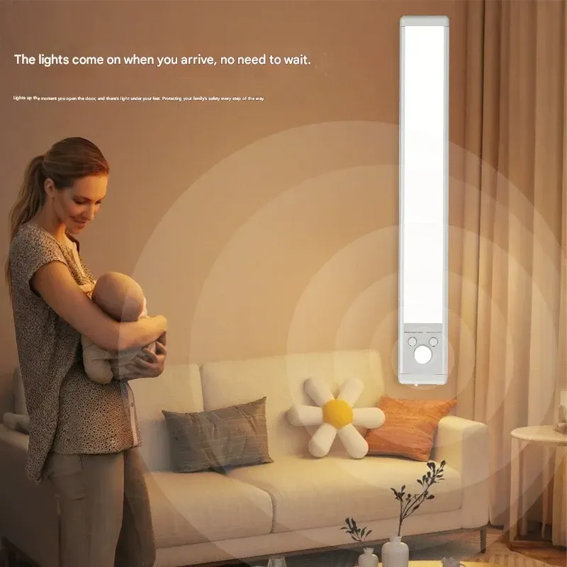 30cm Smart LED Human Body Induction Light Strip Rechargeable Self-Adhesive Night Light Table Lamp Wardrobe Wine Cabinet Cabinet Light