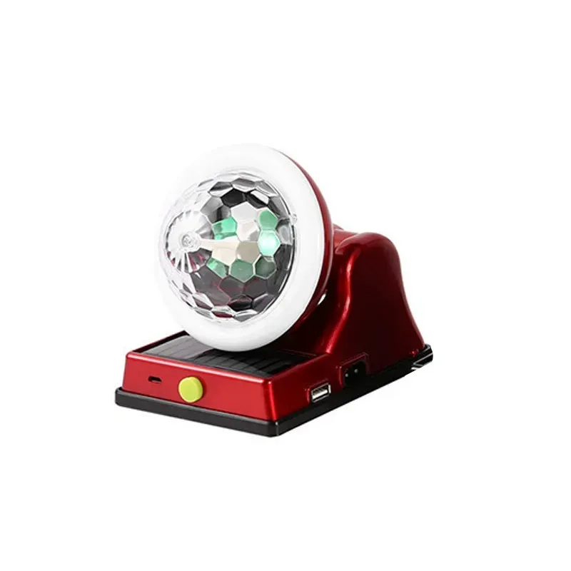 Solar-powered rechargeable seven-color magic ball bulb RGB KTV bar living room club floor ambient light USB