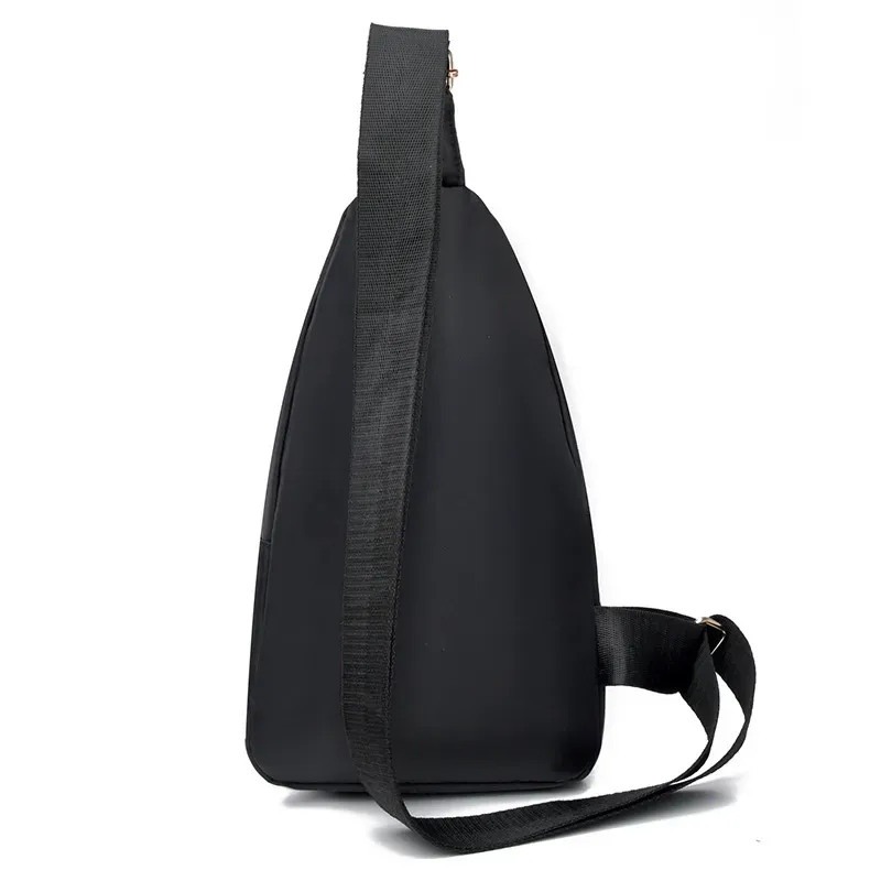 Nylon fabric chest bag, women's fashion embroidered diamond pattern shoulder bag, crossbody bag, large capacity cycling chest bag