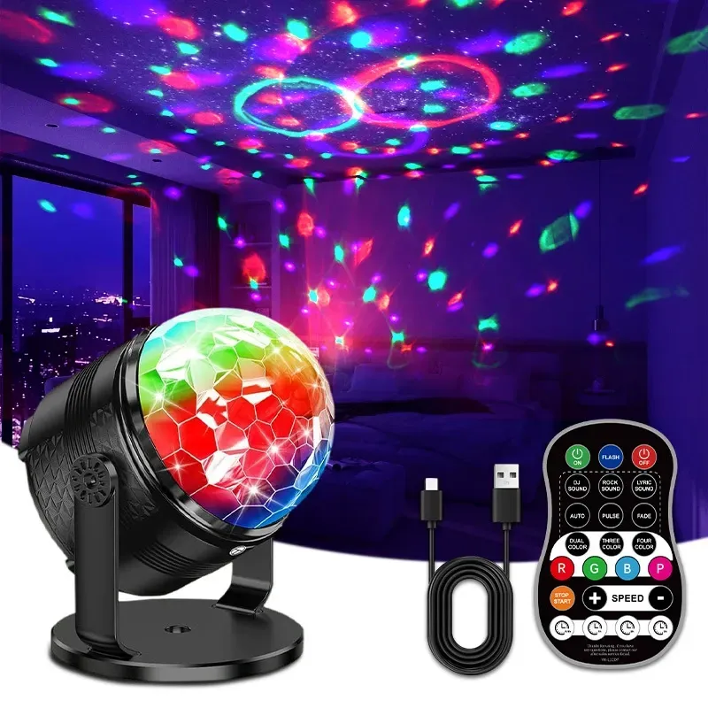 2025 New Style Ambient Party Magic Ball Light, USB Mini Car DJ Light, LED Rotating Colorful Disco Stage Light