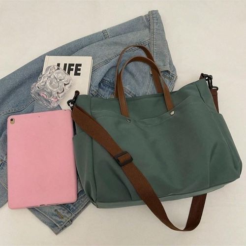 New tote bag, crossbody bag, simple shoulder bag, large capacity shopping bag with multiple pockets.