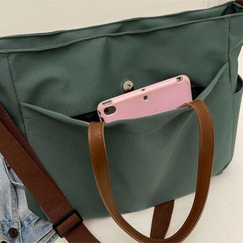 New tote bag, crossbody bag, simple shoulder bag, large capacity shopping bag with multiple pockets.