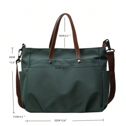 New tote bag, crossbody bag, simple shoulder bag, large capacity shopping bag with multiple pockets.