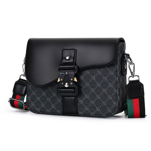 New unisex crossbody bag, saddle bag style with leather flap closure.