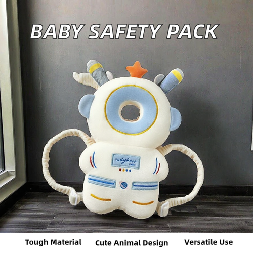 Best-selling cotton baby carrier backpack with astronaut design and head protector.