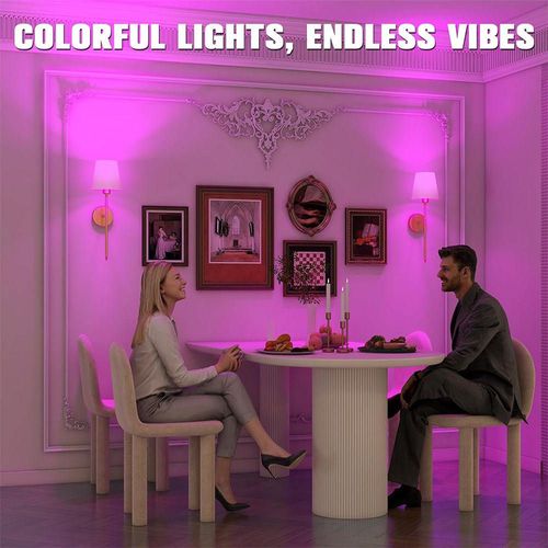 Single pack Rechargeable LED indoor light with 7 adjustable colors.Includes RGB bulbs and remote control