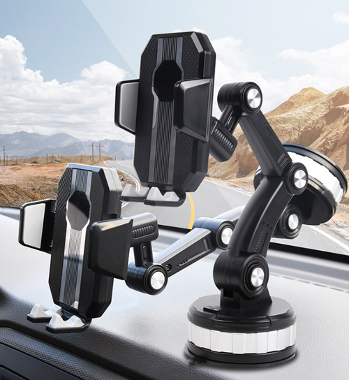 New car phone holder with vacuum suction cup, suitable for car center console navigation, dashboard, and all-purpose support.