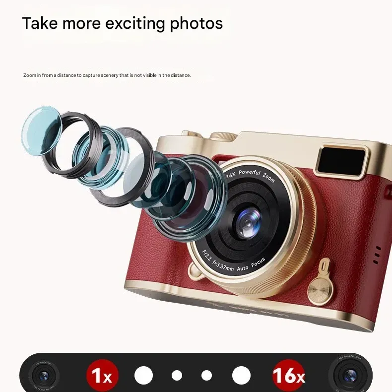 Brand new, hot-selling flip-screen CCD high-resolution retro CCD digital camera, equipped with 8GB of memory.