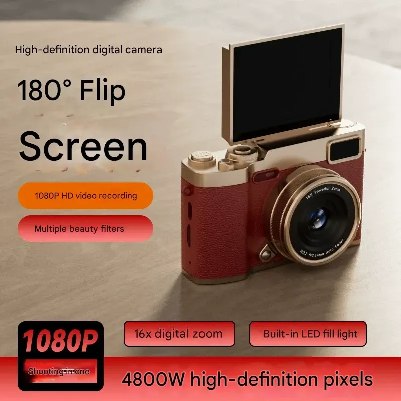Brand new, hot-selling flip-screen CCD high-resolution retro CCD digital camera, equipped with 8GB of memory.