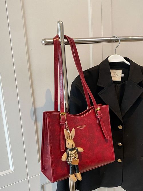 High-quality, large-capacity red shoulder bag tote bag