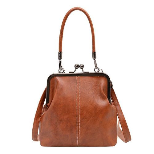 Women's handbag, versatile and stylish, with a clasp closure, suitable for commuting, a simple British-style shoulder bag.