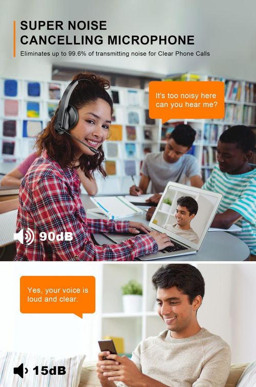 Over-Ear Bluetooth Wireless Headset with Microphone — Clean and Crystal-Clear Sound Quality