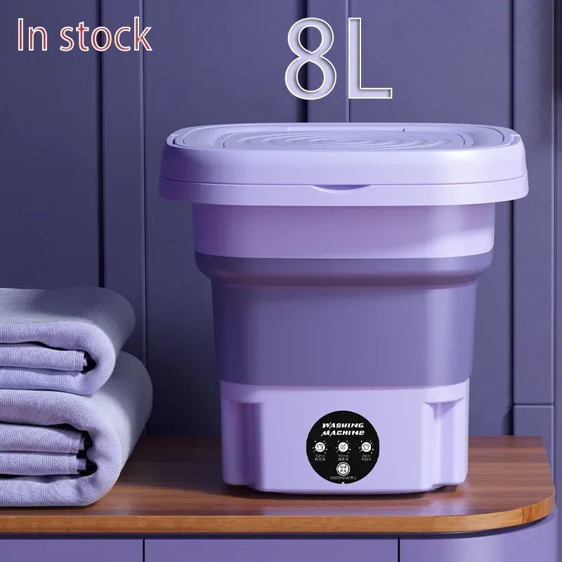 8L Portable Mini Folding Washing Machine — Automatic Compact Household Washer & Dryer for Underwear