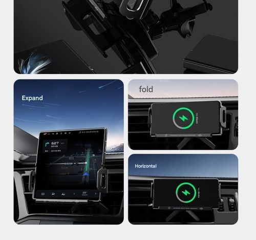 Car Phone Holder Folding Screen Phone Dedicated Car Navigation Wireless Charging Support Stand Magnetic Fast Charging
