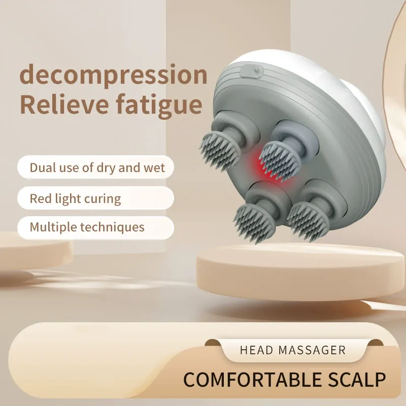 Small head massager home head therapy decompression electric meridian brush smart kneading scalp massager