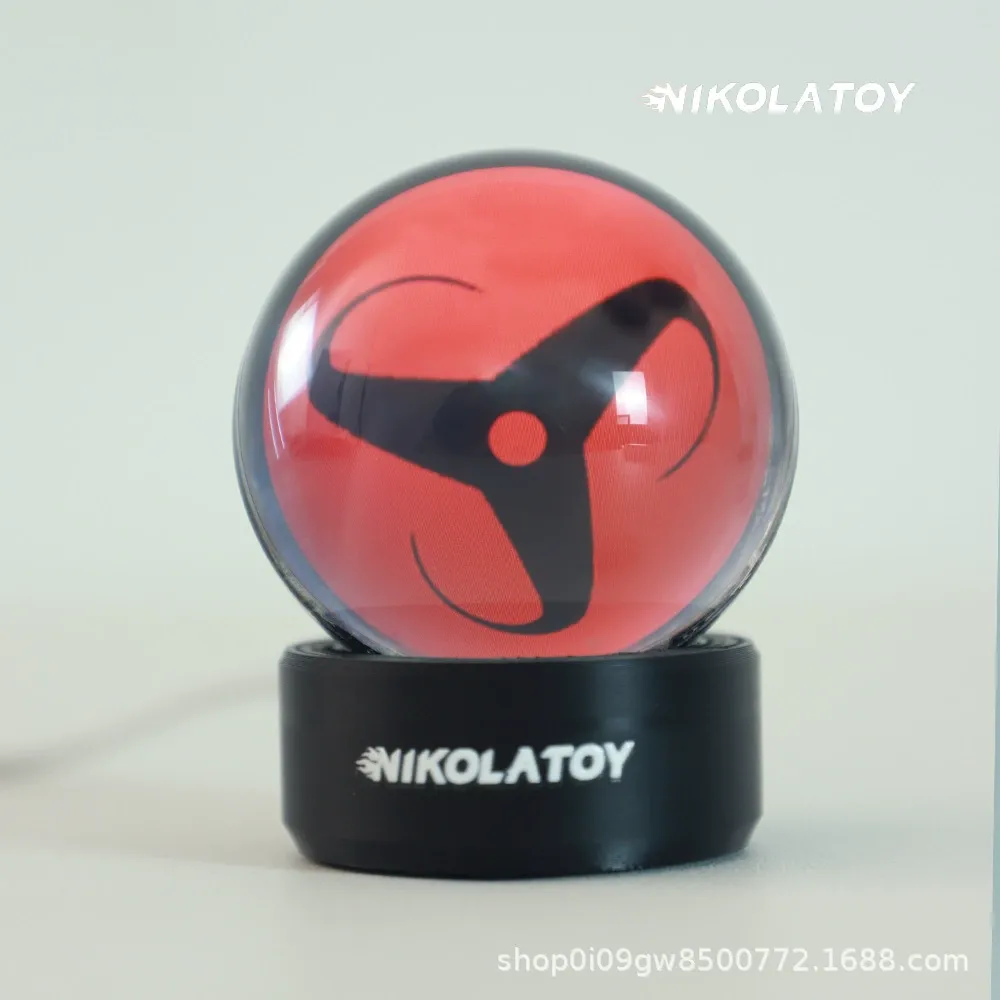 NIKOLATOY Creative Uchiha Sasuke Mangekyō Sharingan with LED Music Rhythm Display Desktop Ornament