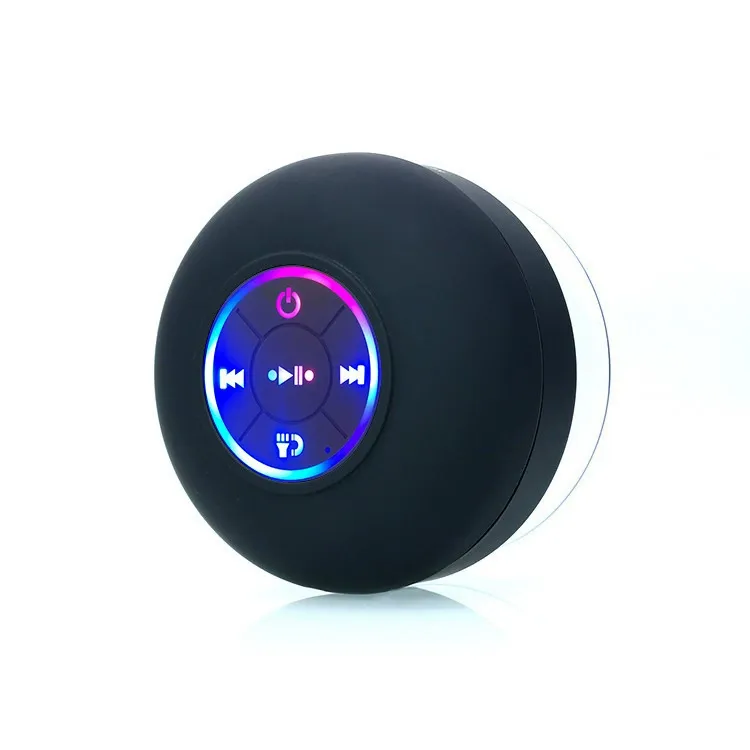 Large suction cup with light version waterproof Bluetooth speaker LED colorful BTS07 gift speaker