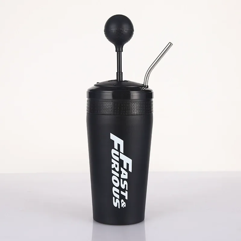 New vacuum 304 large capacity water cup car cup straw insulation cup car shift cup stainless steel car fun shift cup straw coffee cup