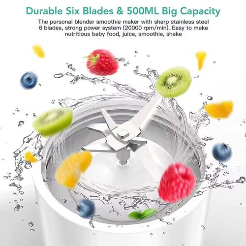 It is down in price！Portable 500ML Electric Juicer Blender Rechargeable Mini USB Juicer 6 Blades Smoothie Fruit Professor Wireless at Home