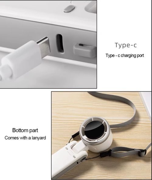 Foldable Turbo Handheld Fan | 3-Speed Powerful Wind + USB Fast Charging | Hands-Free Neckband Design | 72-Hour Long Battery Life