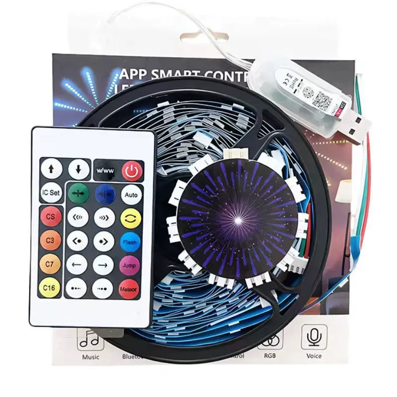 LED5V magic color voice-controlled intelligent fireworks light indoor atmosphere color light net celebrity neon light hot style light strip