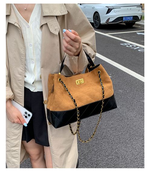 High-end retro bag for women 2025 new fashion all-match diamond chain shoulder bag crossbody bucket bag