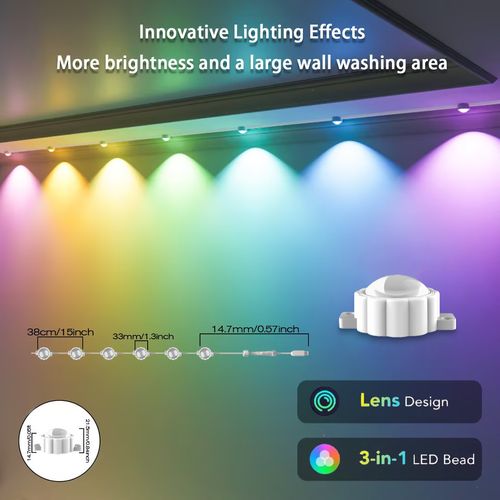 Tuyai Eaves Light APP Remote Control Intelligent Colorful Voice Control Garden Indoor Decorative String Lights