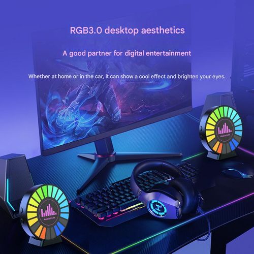 Car LED air vent circle aromatherapy pickup lamp atmosphere lamp car music rhythm lamp car ornaments, one set, plug-in type, with app control