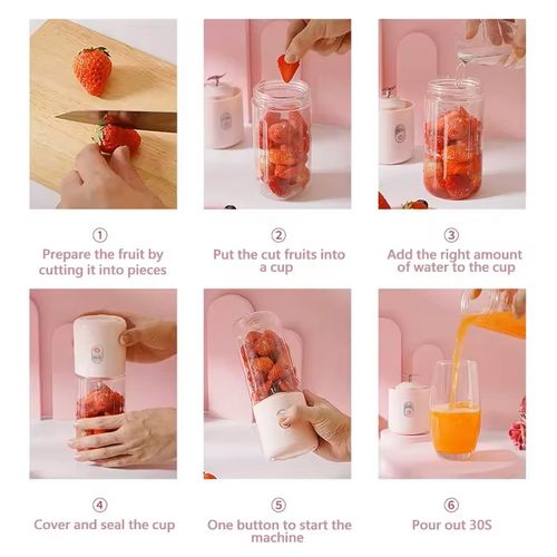 It is down in price！Portable 500ML Electric Juicer Blender Rechargeable Mini USB Juicer 6 Blades Smoothie Fruit Professor Wireless at Home