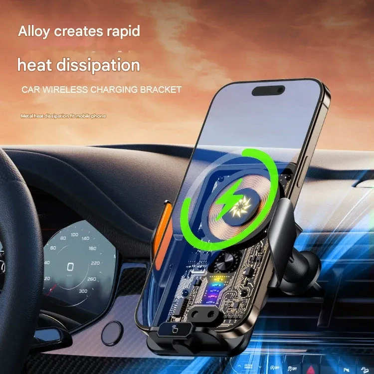 2025 New Car Phone Holder Transparent Wireless Charger Car Navigation Special Support Stand Fast Charger