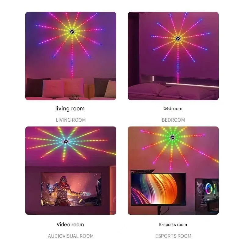 LED5V magic color voice-controlled intelligent fireworks light indoor atmosphere color light net celebrity neon light hot style light strip