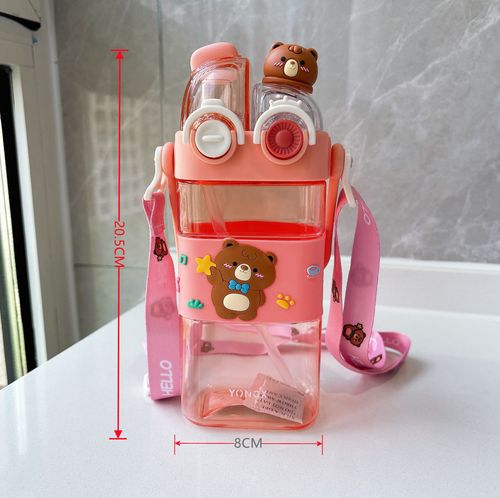 New punk doll water cup children's double drink plastic cup cup cute high value straw cup