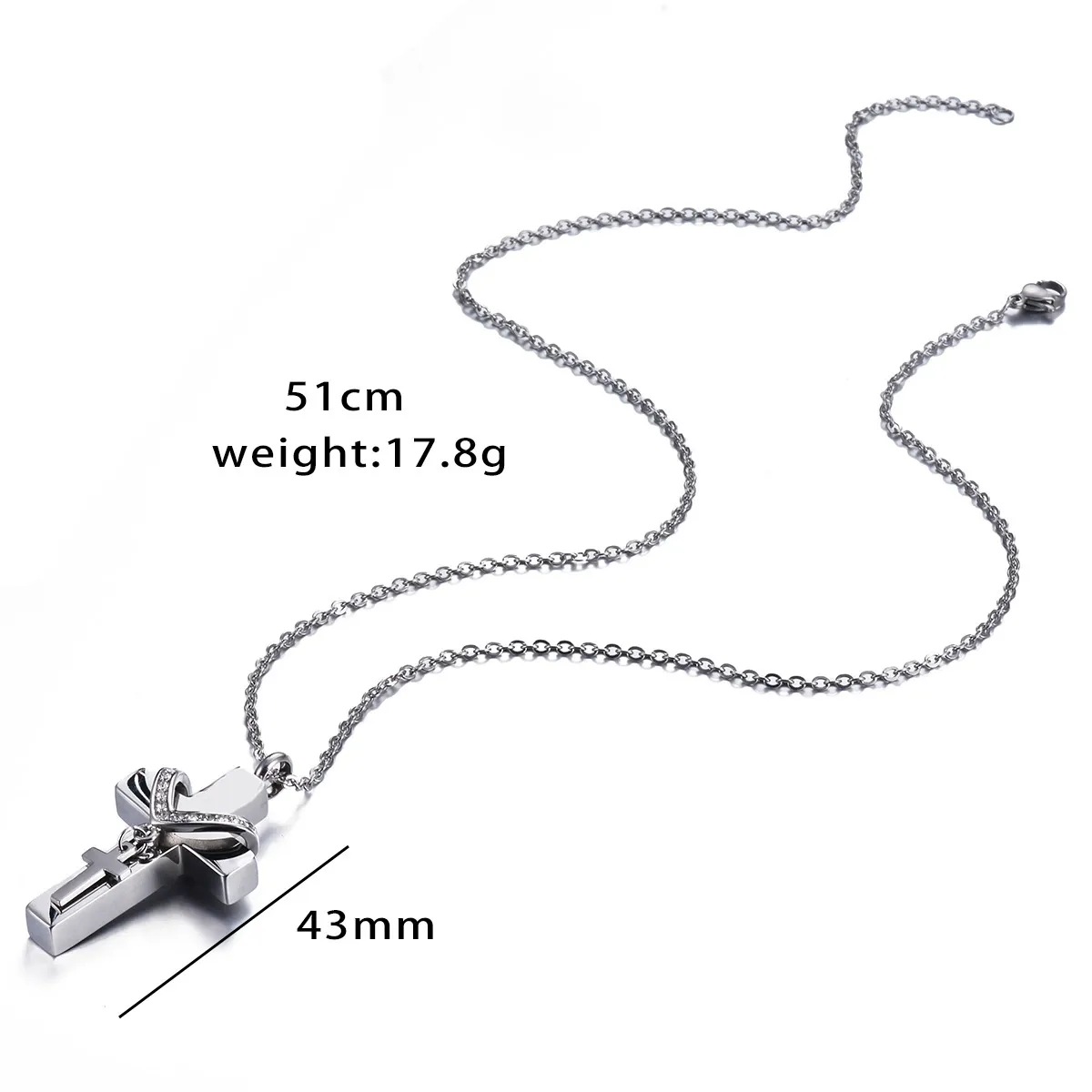 Hot selling fashion cross necklace can open perfume bottle pendant memorial loved ones pet ashes necklace