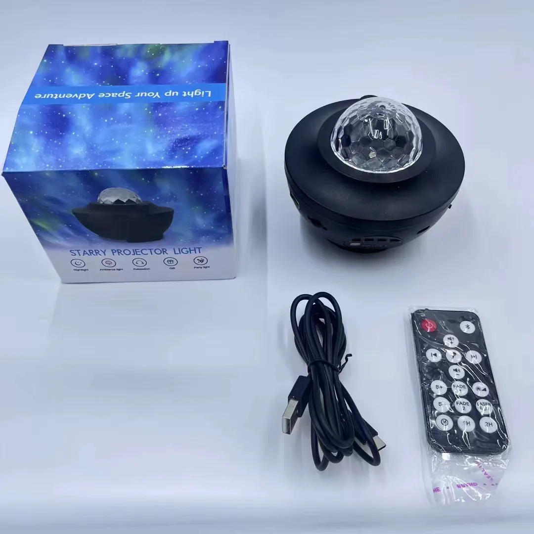 Small bowl projection night light Bluetooth music rotating ripple star laser planet light bedroom atmosphere light