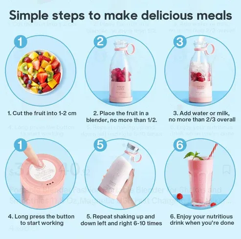 Popular Household Fruit Juicer! Wireless Portable Juice Cup + High-Power Motor, Compact Body Saves Space, Electric Operation for Convenience, Fresh Juice Easily Made