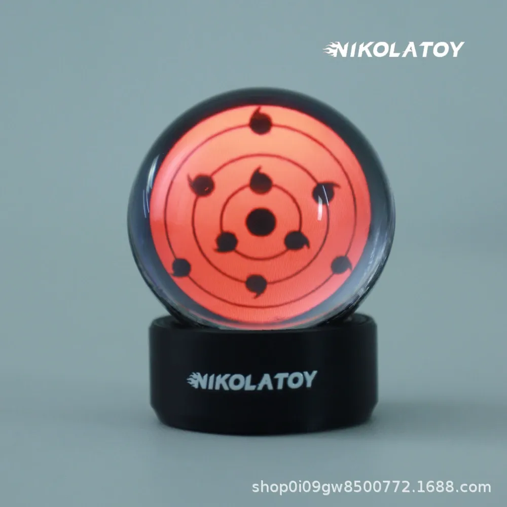 NIKOLATOY Creative Uchiha Sasuke Mangekyō Sharingan with LED Music Rhythm Display Desktop Ornament