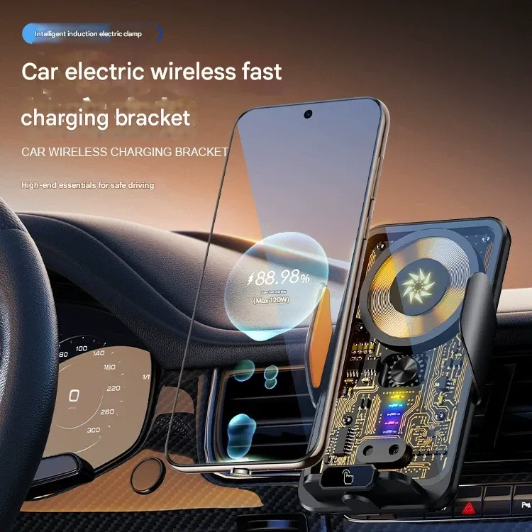 2025 New Car Phone Holder Transparent Wireless Charger Car Navigation Special Support Stand Fast Charger