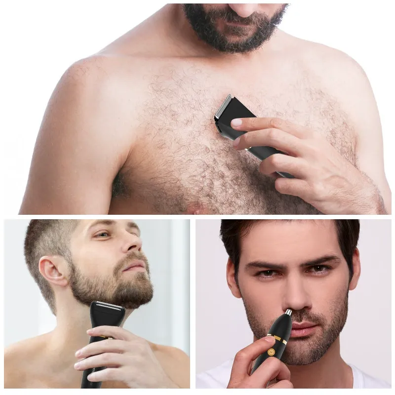 Men's multifunctional shaver, full body washable 3-in-1 shaver with storage base for electric shaver