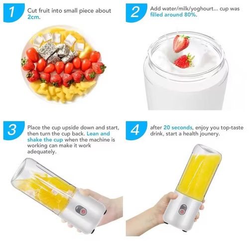 It is down in price！Portable 500ML Electric Juicer Blender Rechargeable Mini USB Juicer 6 Blades Smoothie Fruit Professor Wireless at Home